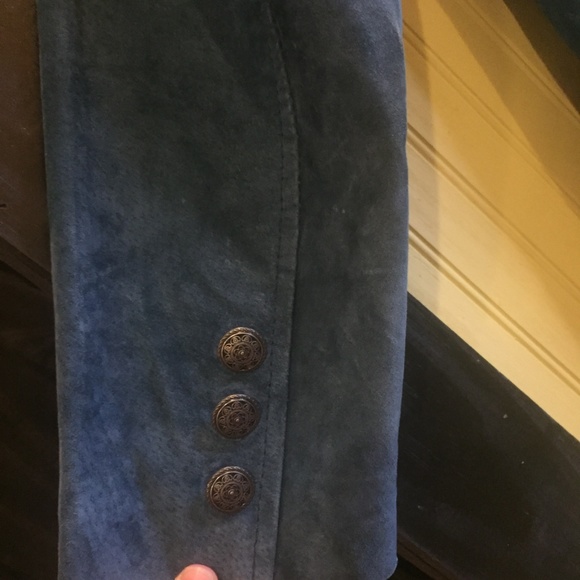 Denim & Company Blue Suede Jacket Size M - Picture 3 of 6